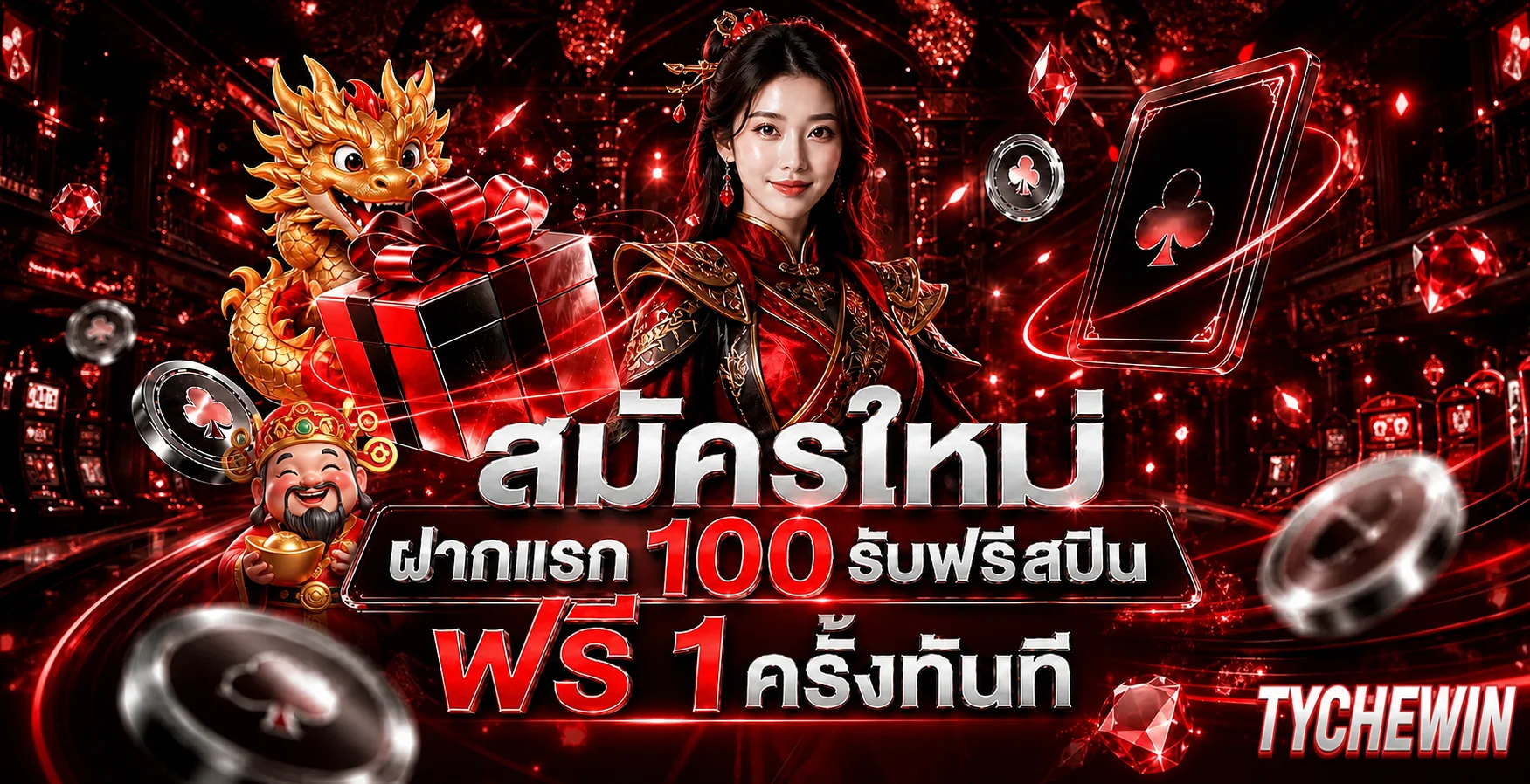 โปรโมชั่นและเกมคาสิโน Tychewin โทนแดงดำ